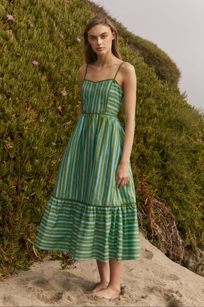 ENGLISH FACTORY - Stripe Poplin Midi Dress - DRESSES available at Objectrare