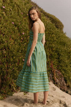 ENGLISH FACTORY - Stripe Poplin Midi Dress - DRESSES available at Objectrare