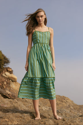 ENGLISH FACTORY - Stripe Poplin Midi Dress - DRESSES available at Objectrare