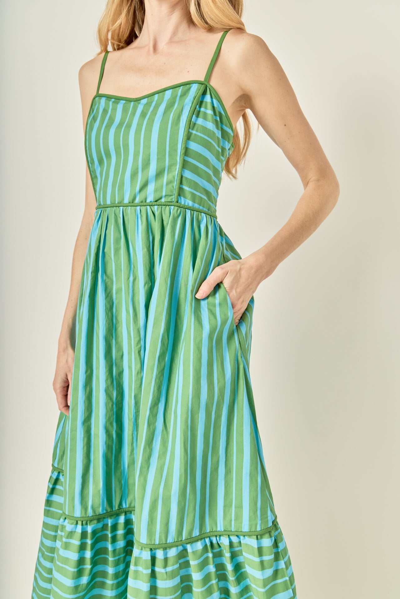 ENGLISH FACTORY - Stripe Poplin Midi Dress - DRESSES available at Objectrare
