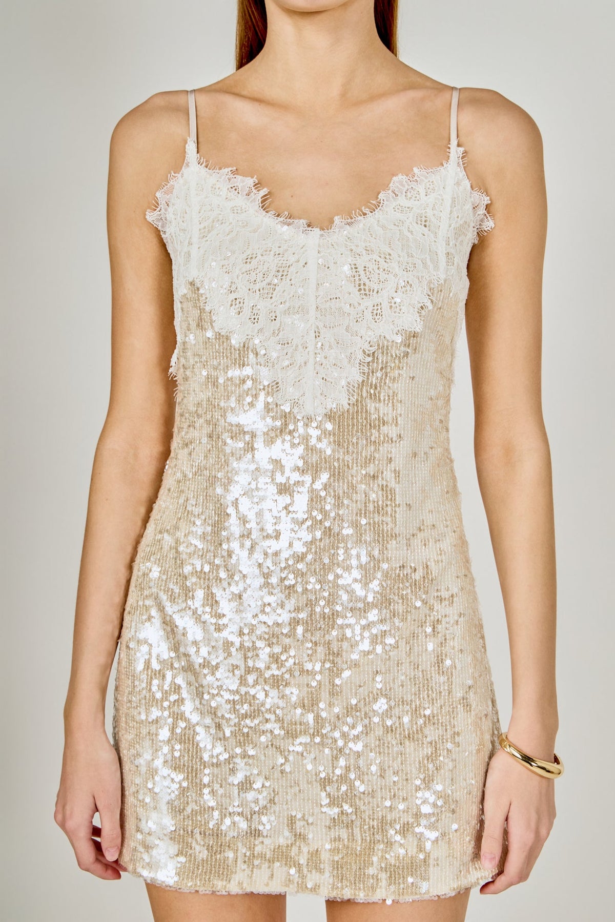 Sequin Lace Mini Dress