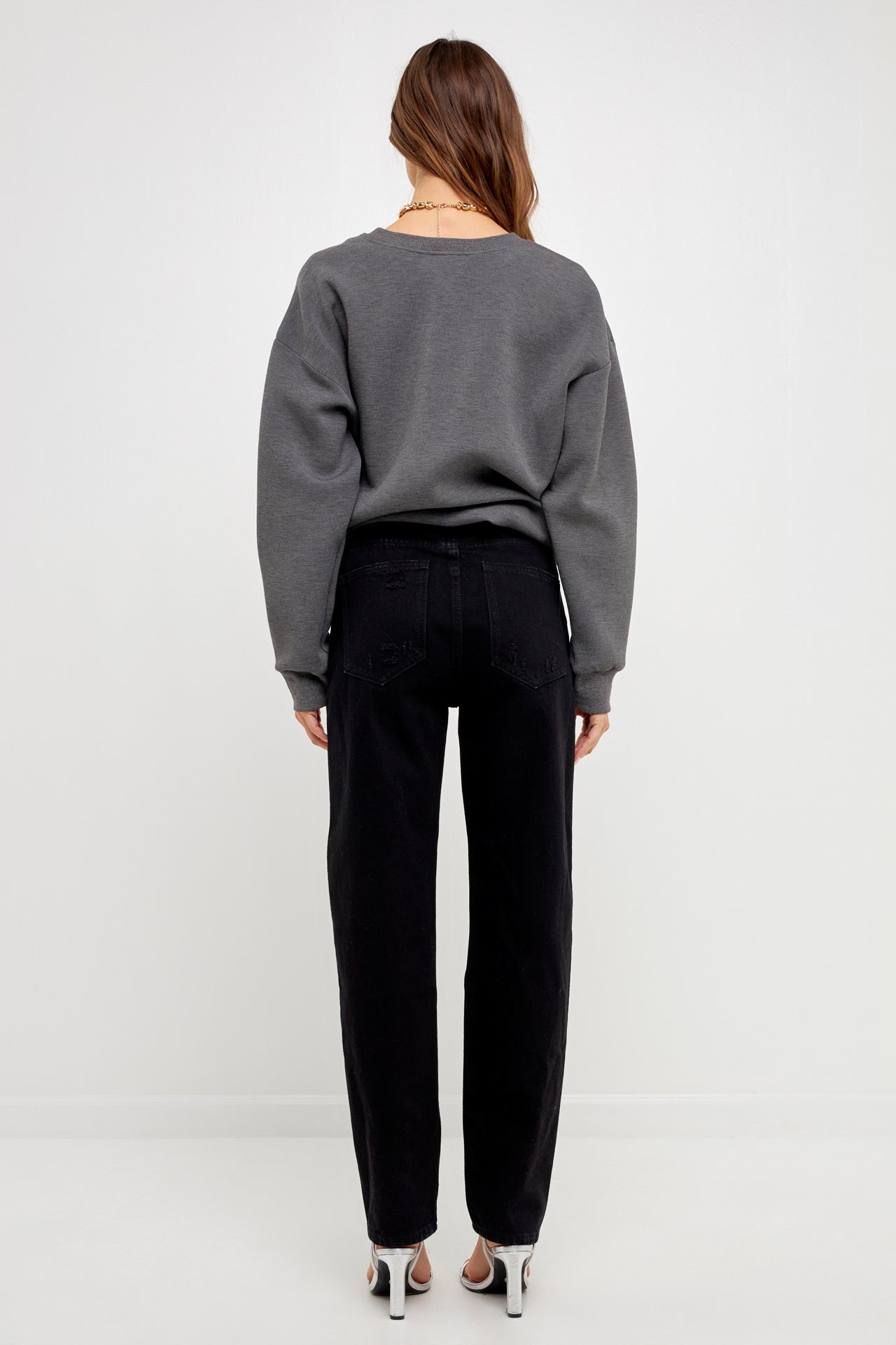 GREY LAB - Distressed Straight Leg Jeans - JEANS available at Objectrare