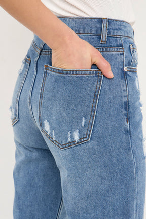 GREY LAB - Grey Lab - Distressed Straight Leg Jeans - JEANS available at Objectrare