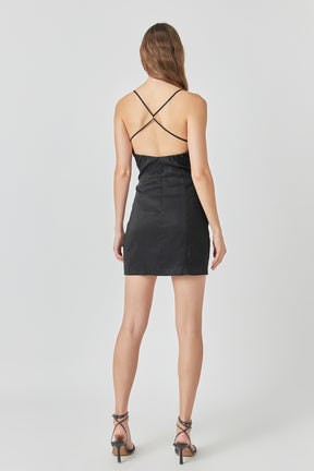 ENDLESS ROSE - Cross Back Strappy Mini Dress - DRESSES available at Objectrare