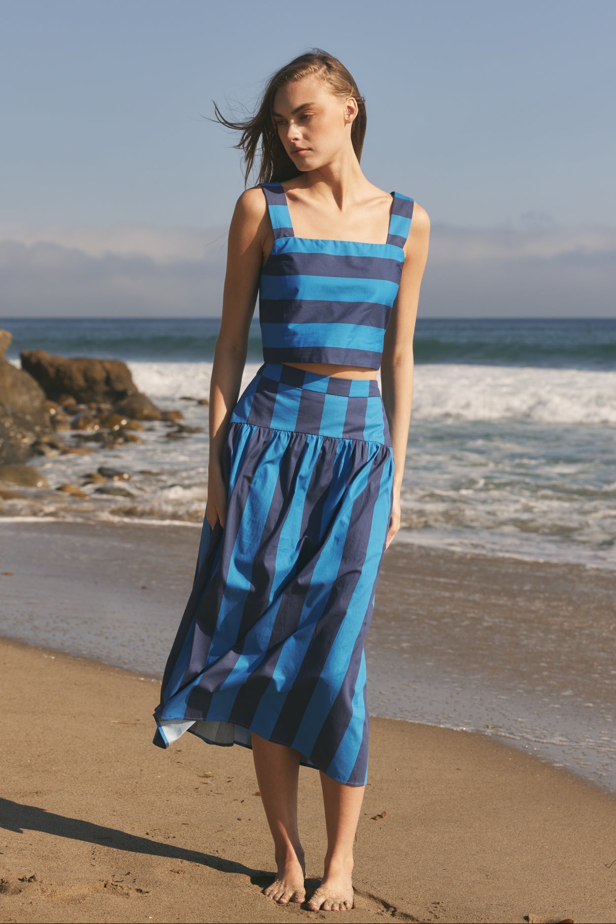 ENGLISH FACTORY - Bold Stripe Midi Skirt - SKIRTS available at Objectrare