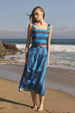 ENGLISH FACTORY - Bold Stripe Midi Skirt - SKIRTS available at Objectrare