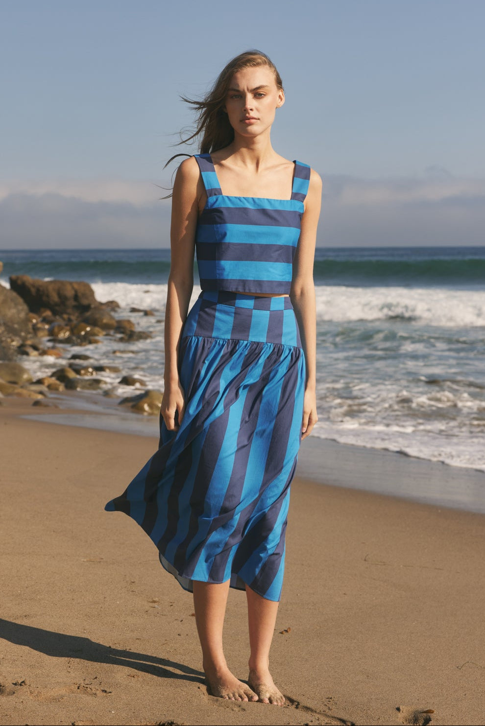 ENGLISH FACTORY - Bold Stripe Midi Skirt - SKIRTS available at Objectrare