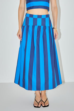 ENGLISH FACTORY - Bold Stripe Midi Skirt - SKIRTS available at Objectrare