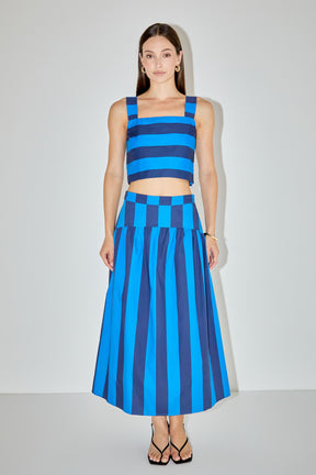 ENGLISH FACTORY - Bold Stripe Midi Skirt - SKIRTS available at Objectrare