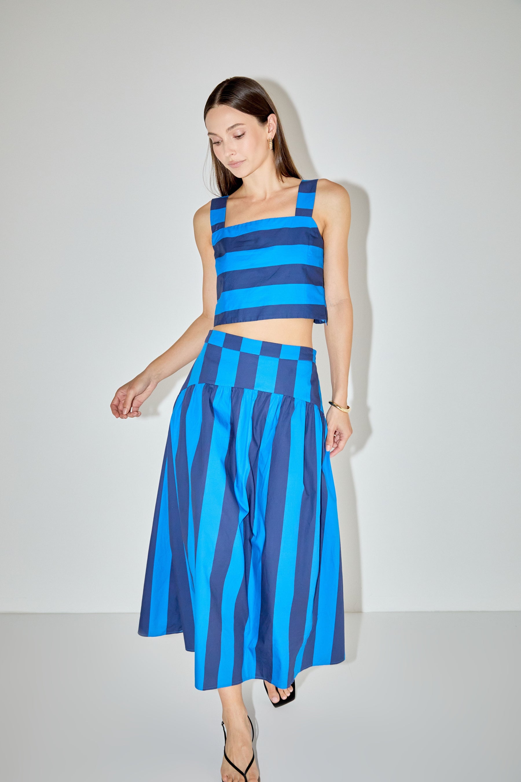 ENGLISH FACTORY - Bold Stripe Midi Skirt - SKIRTS available at Objectrare