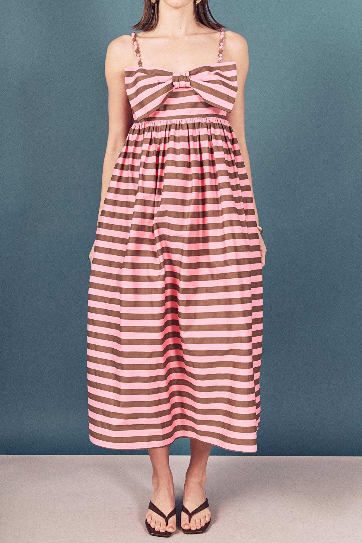 ENGLISH FACTORY - Striped Midi Dress - DRESSES available at Objectrare
