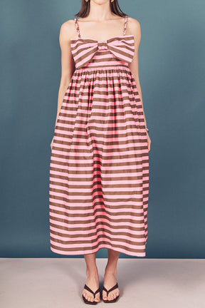 ENGLISH FACTORY - Striped Midi Dress - DRESSES available at Objectrare