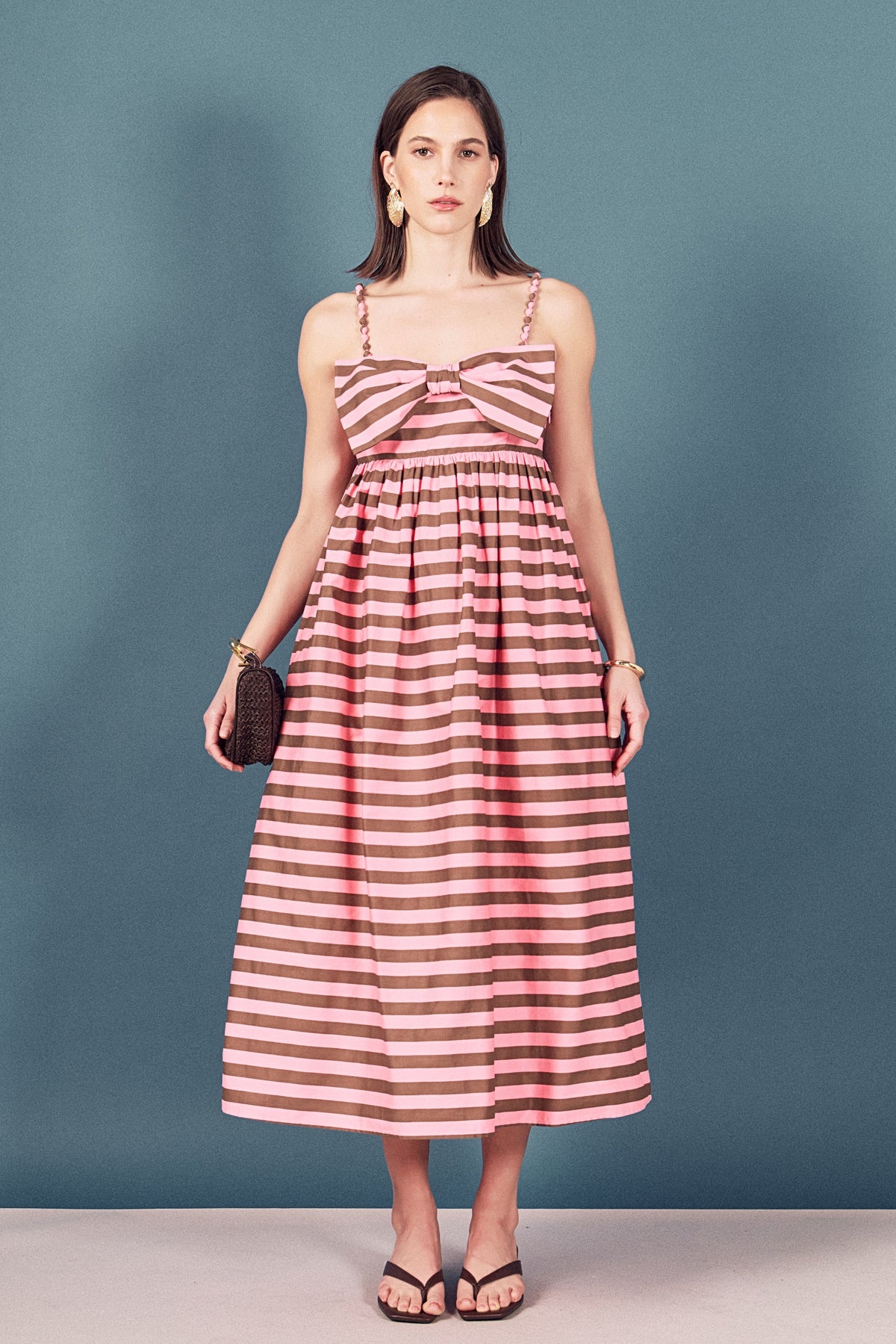 ENGLISH FACTORY - Striped Midi Dress - DRESSES available at Objectrare