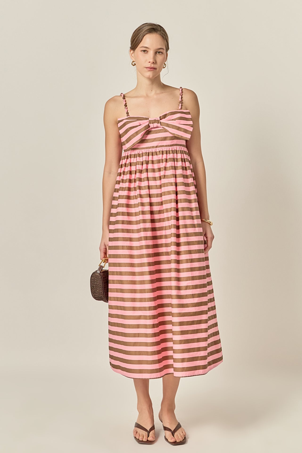 ENGLISH FACTORY - Striped Midi Dress - DRESSES available at Objectrare