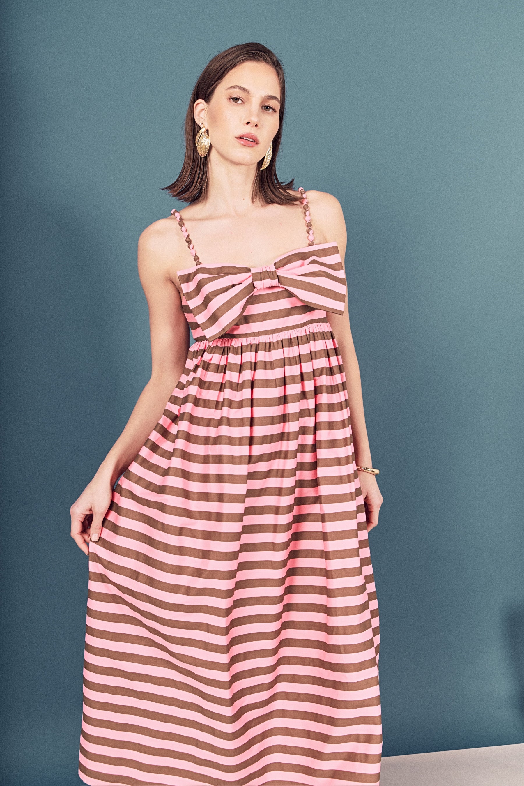 ENGLISH FACTORY - Striped Midi Dress - DRESSES available at Objectrare