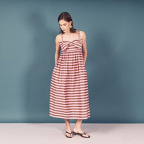 ENGLISH FACTORY - Striped Midi Dress - DRESSES available at Objectrare
