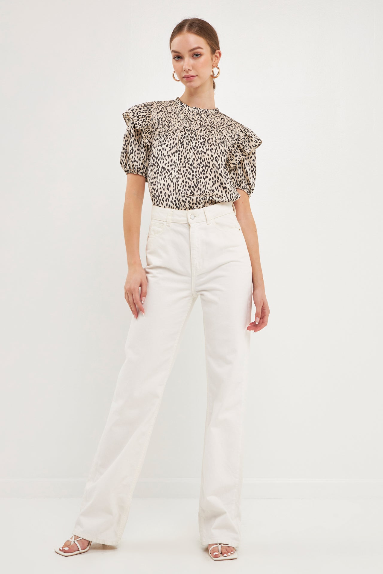ENDLESS ROSE - Leopard Ruffle Blouse - TOPS available at Objectrare