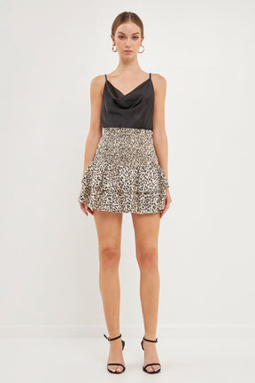 ENDLESS ROSE - Endless Rose - Leopard Tiered Mini Skirt - SKIRTS available at Objectrare