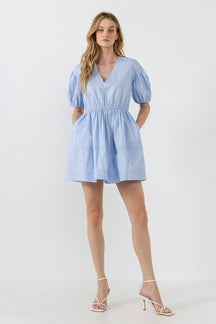 ENGLISH FACTORY - Blouson Pleated Puff Sleeve Dress - DRESSES available at Objectrare