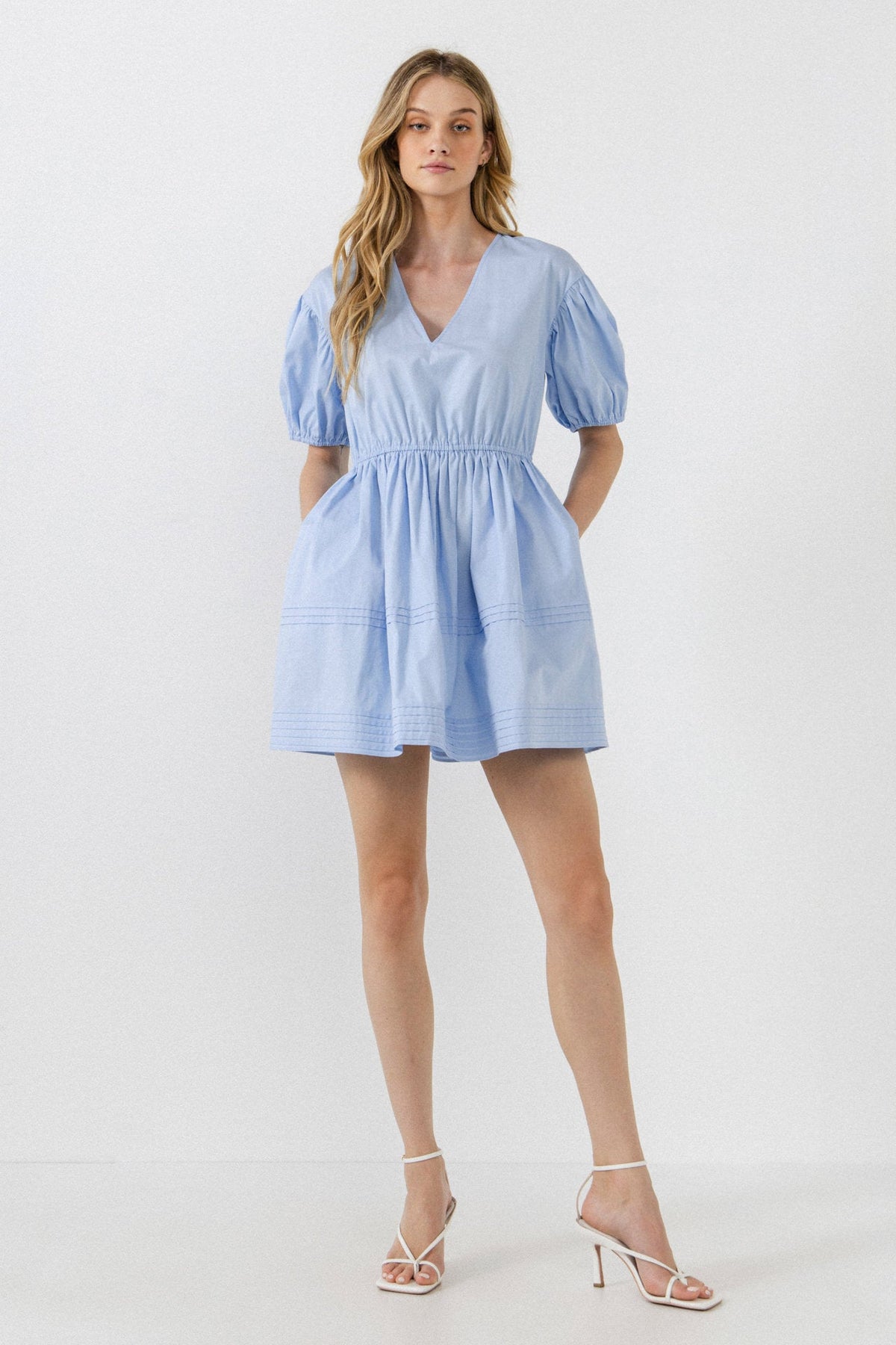 ENGLISH FACTORY - English Factory - Blouson Pleated Puff Sleeve Dress - DRESSES available at Objectrare