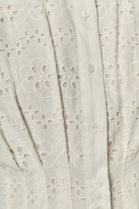 ENGLISH FACTORY - Eyelet Cinched Waist Midi Dress - DRESSES available at Objectrare