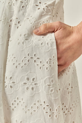 ENGLISH FACTORY - Eyelet Cinched Waist Midi Dress - DRESSES available at Objectrare