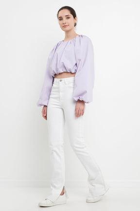 ENGLISH FACTORY - English Factory - Cropped Blouson Long Sleeve Top - TOPS available at Objectrare