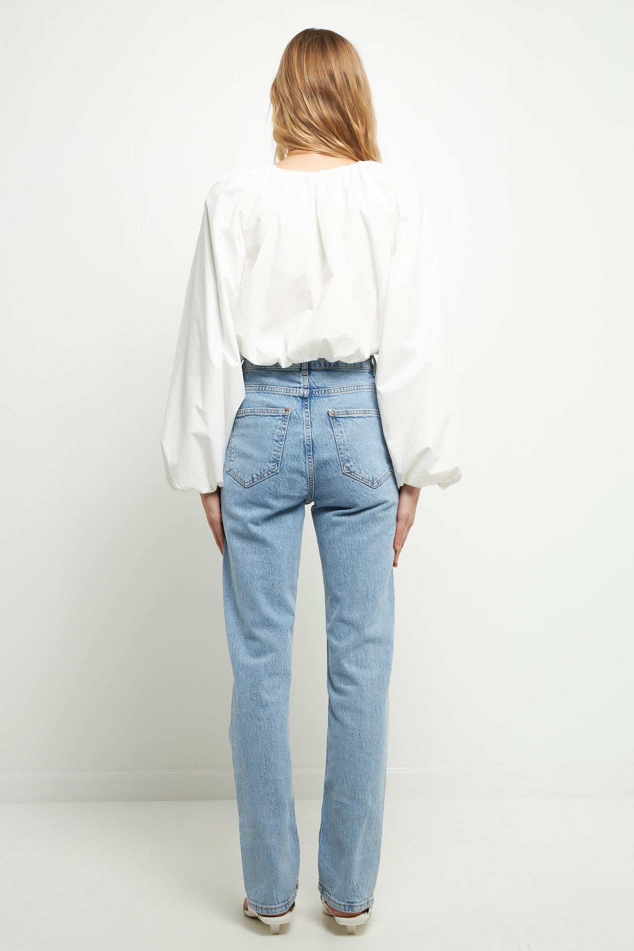 ENGLISH FACTORY - Cropped Blouson Long Sleeve Top - TOPS available at Objectrare