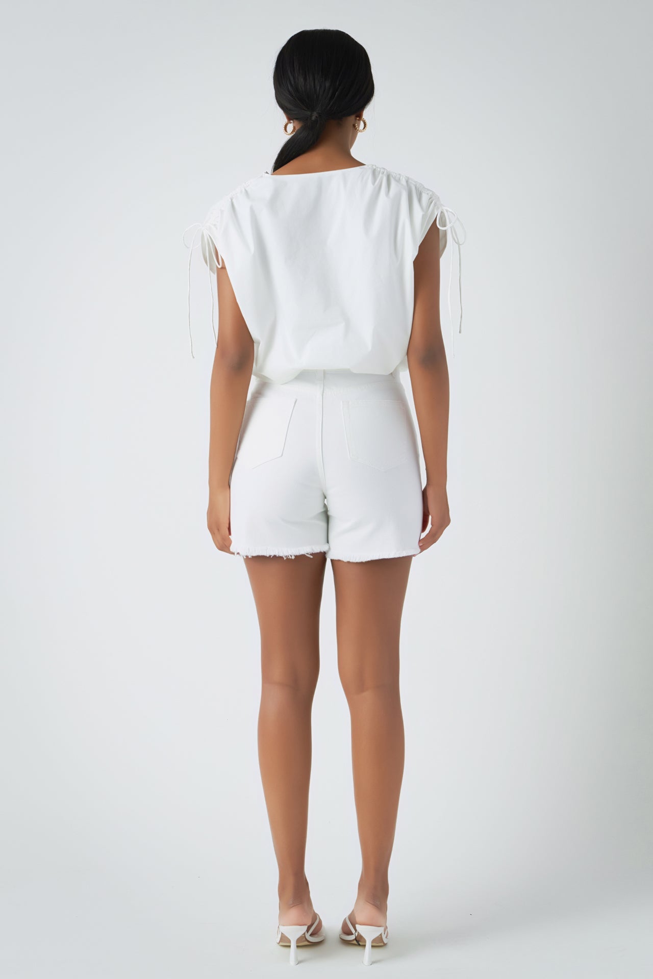 ENDLESS ROSE - Shoulder Ruched Blouson Top - TOPS available at Objectrare