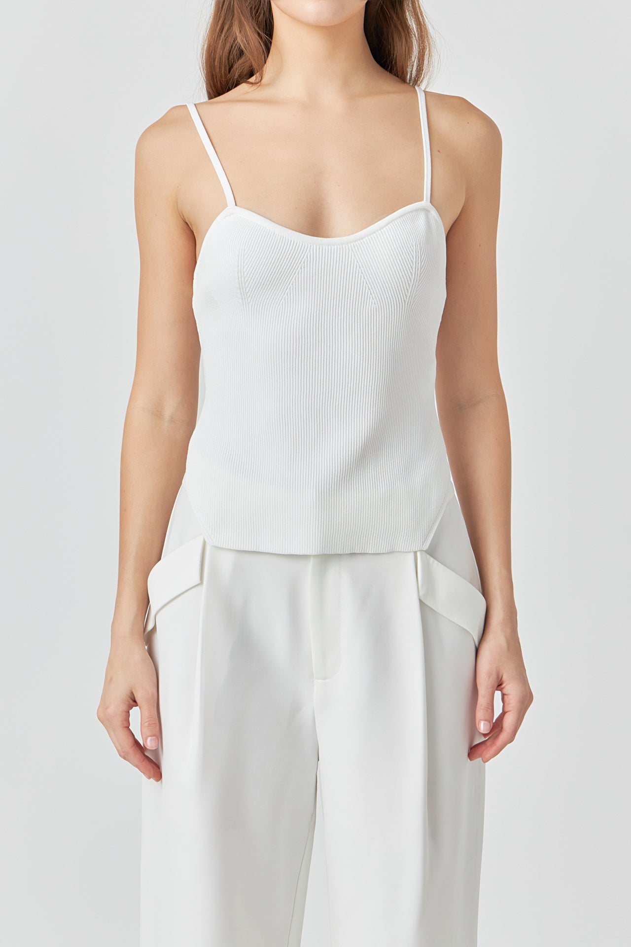 ENDLESS ROSE - Elevated Corset Knit Cami - CAMI TOPS & TANK available at Objectrare