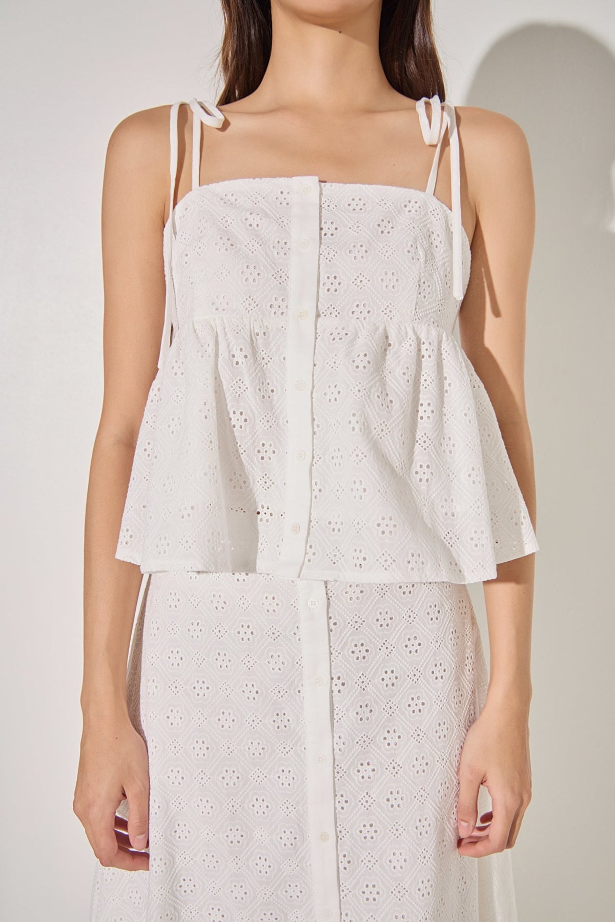 LA'VEN - Eyelet Buttoned Top - TOPS available at Objectrare