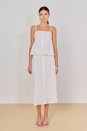 Eyelet Midi Skirt