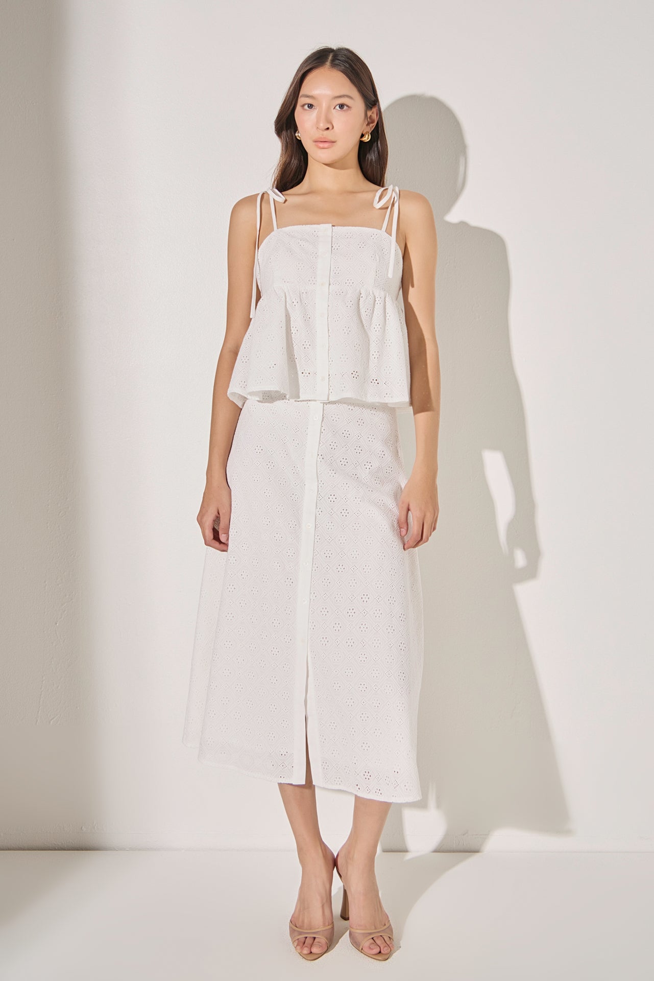 LA'VEN - Eyelet Buttoned Top - TOPS available at Objectrare