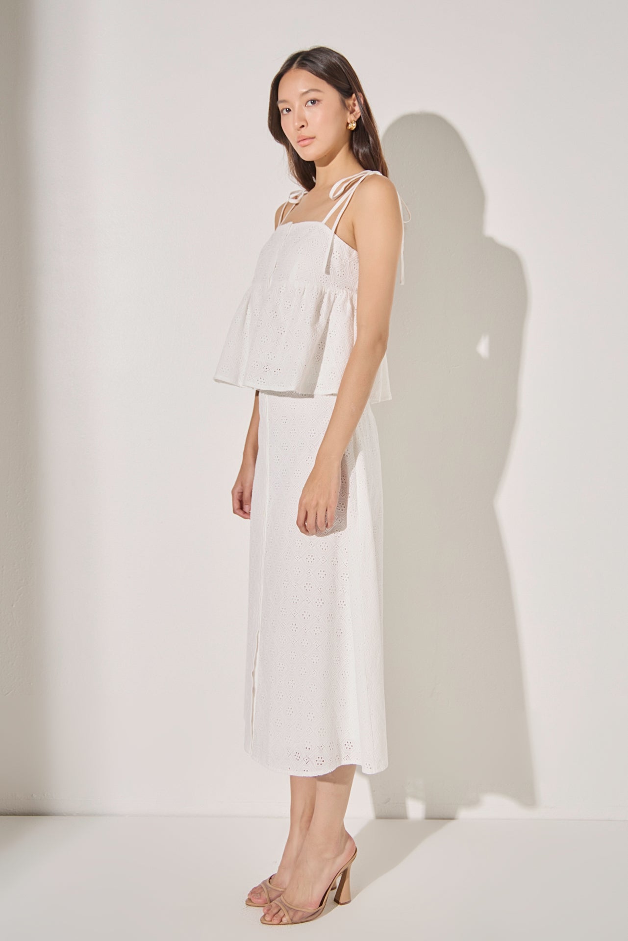 LA'VEN - Eyelet Buttoned Top - TOPS available at Objectrare