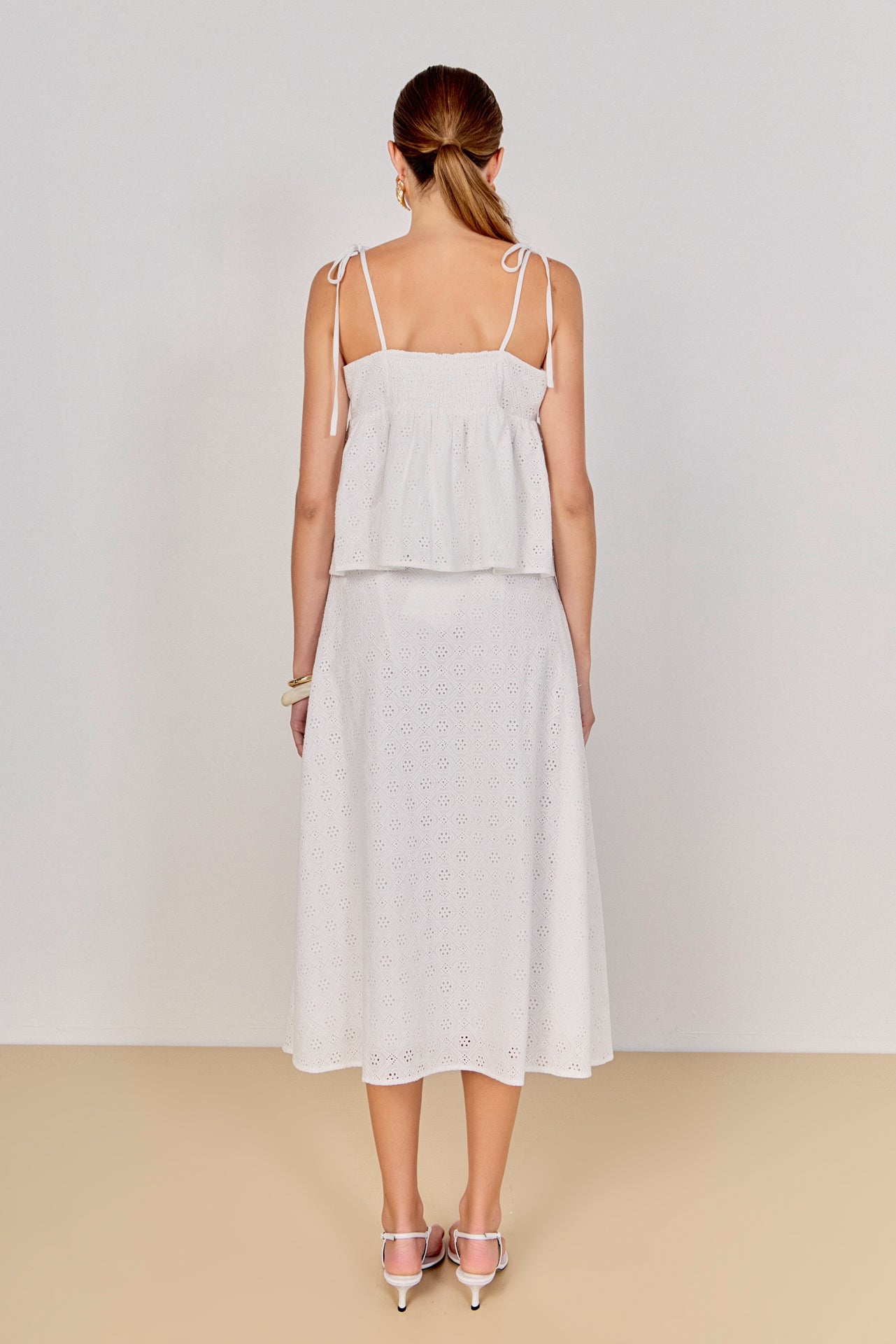 Eyelet Midi Skirt