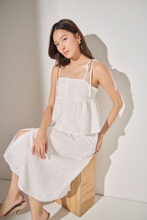 LA'VEN - Eyelet Buttoned Top - TOPS available at Objectrare