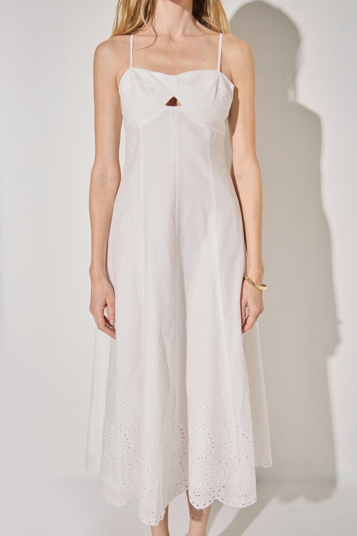 LA'VEN - Eyelet Midi Dress - DRESSES available at Objectrare