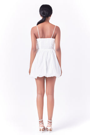 ENDLESS ROSE - Ruched Blouson Mini Dress - DRESSES available at Objectrare