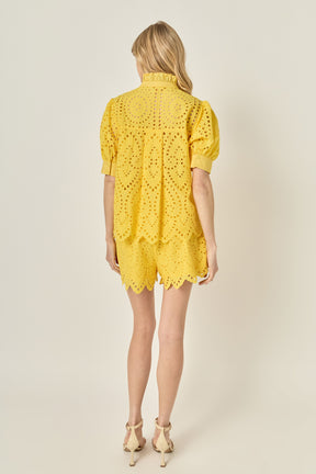 Eyelet Collared Shirt