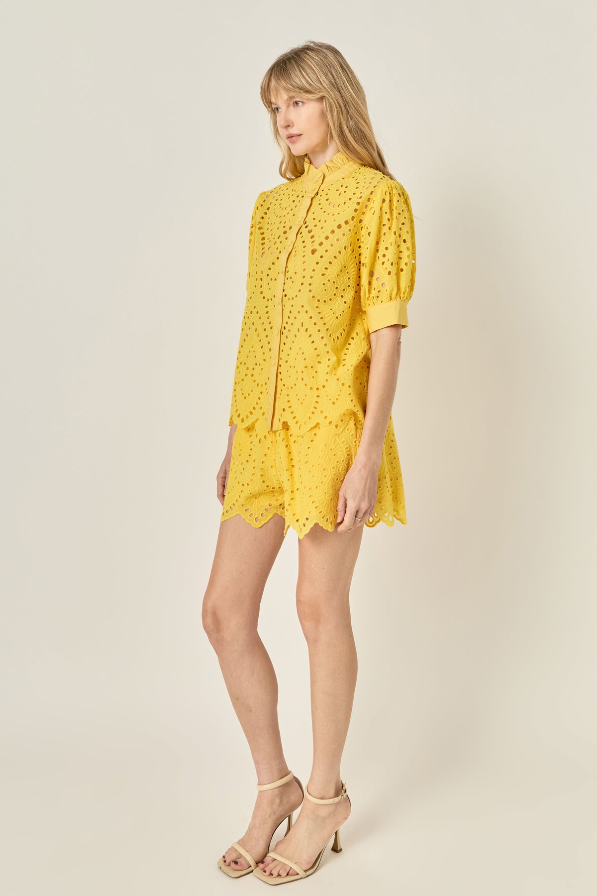 LA'VEN - Eyelet Shorts - SHORTS available at Objectrare