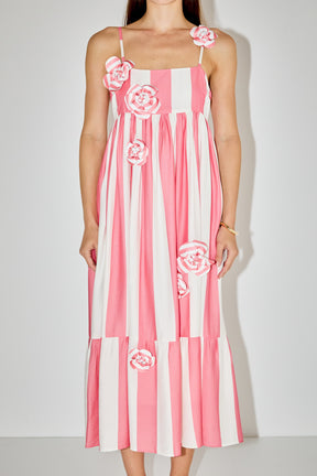 ENGLISH FACTORY - Striped Midi Dress - DRESSES available at Objectrare