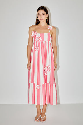 ENGLISH FACTORY - Striped Midi Dress - DRESSES available at Objectrare