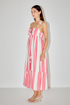 ENGLISH FACTORY - Striped Midi Dress - DRESSES available at Objectrare