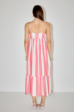 ENGLISH FACTORY - Striped Midi Dress - DRESSES available at Objectrare