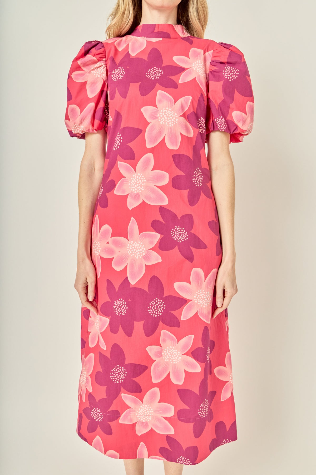 LA'VEN - Floral Print Puff Sleeve Maxi Dress - DRESSES available at Objectrare