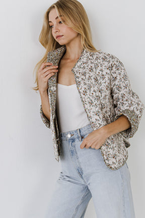 ENGLISH FACTORY - English Factory - Floral Contrast Quilted Jacket - JACKETS available at Objectrare
