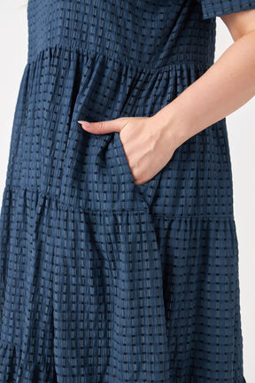 ENGLISH FACTORY - Gingham Tiered Midi Dress with Bow Tie Sleeves- Sold Out - DRESSES available at Objectrare