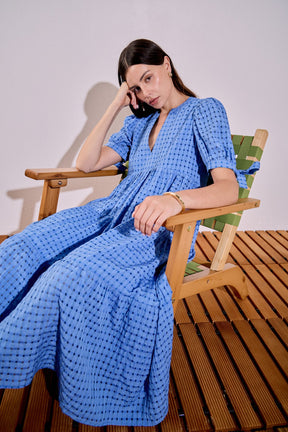 ENGLISH FACTORY - Gingham Tiered Midi Dress - DRESSES available at Objectrare