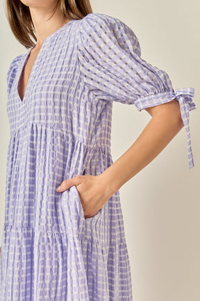 ENGLISH FACTORY - Gingham Tiered Midi Dress - DRESSES available at Objectrare