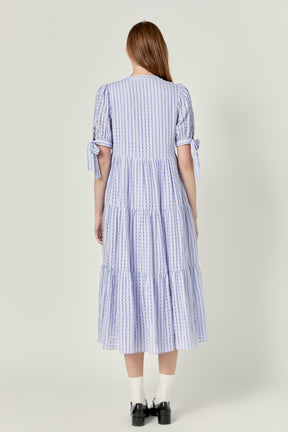 English Factory - Gingham Tiered Midi Dress